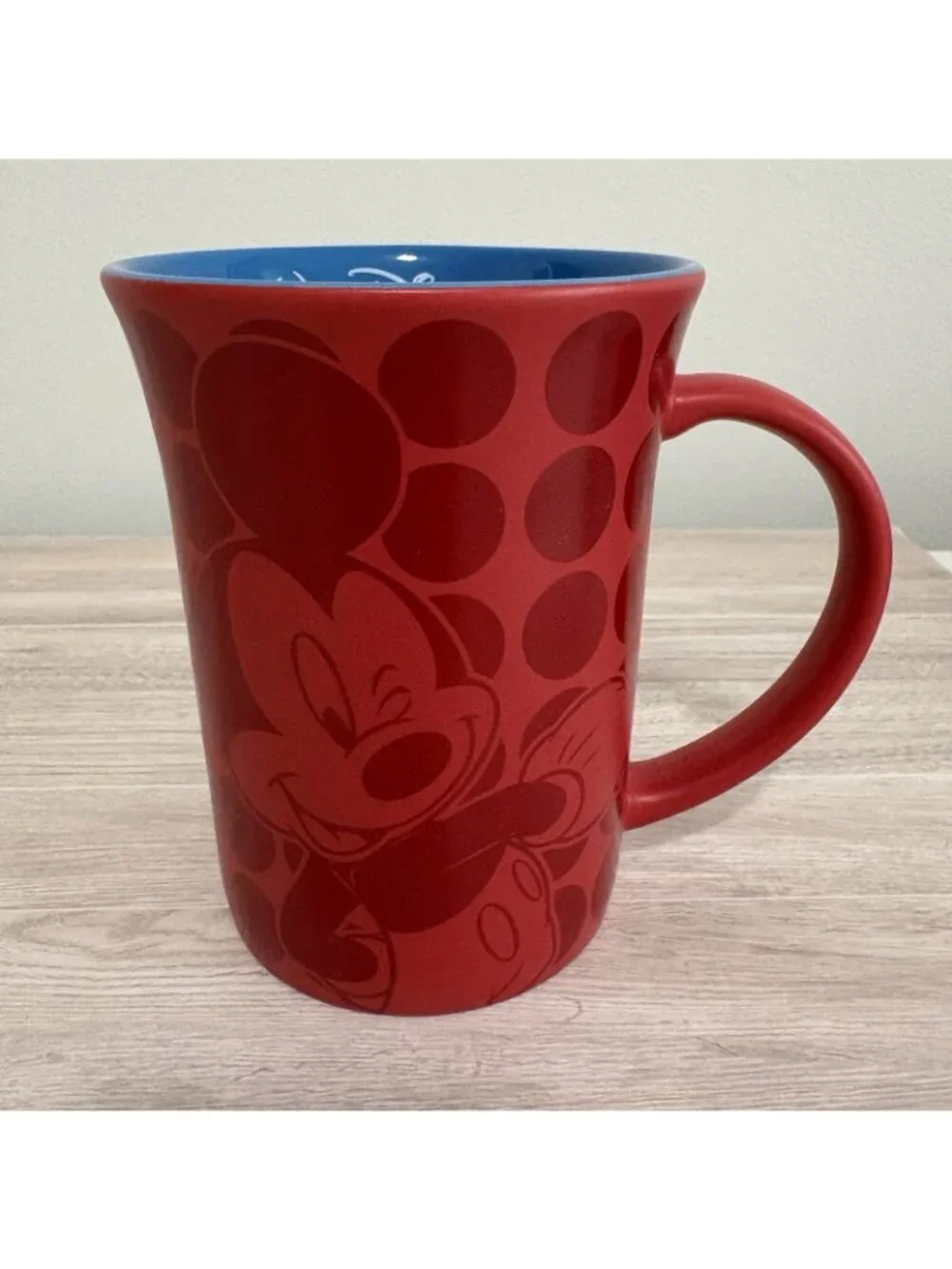 Disney Parks Mickey Mouse Red Silhouette Pattern Ceramic Coffee Mug